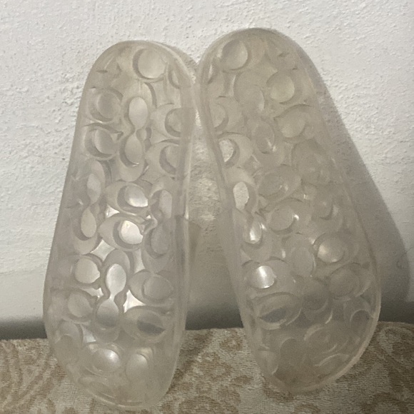 2PAIR=EUC Coach poppy rain boots size 8+COACH🩴Sandals✨Clear Sparkle - Picture 8 of 16